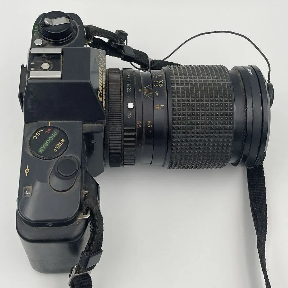 Canon T50 35mm SLR Film Camera With Lens - Untested As Is For Parts / Repair